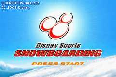 Disney Sports Snowboarding title screen for GameBoy Advance